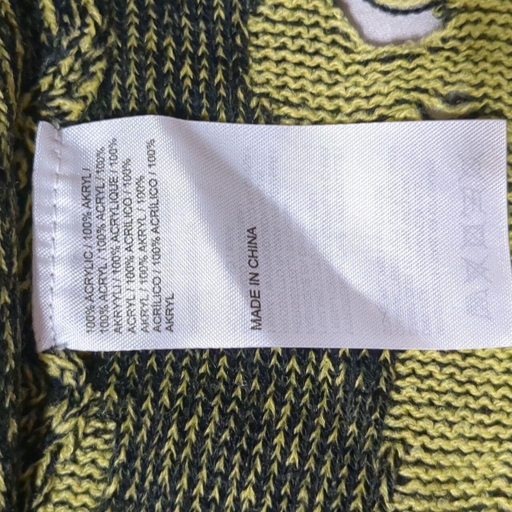 The Ragged Priest distressed Long Sleeve Cutout green Top size 6 - Picture 9 of 11